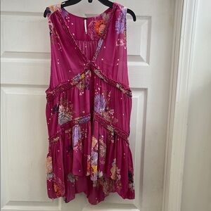 Free People Floral Mini Dress - Pink and Purple